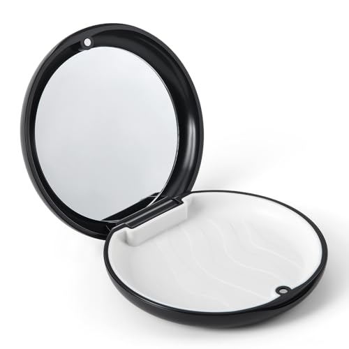 JMU Retainer Case, Mouth Guard Case with Mirror, Black - color: Black