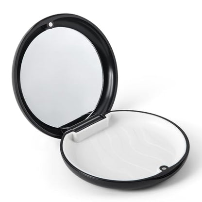 JMU Retainer Case, Mouth Guard Case with Mirror, Black - color: Black