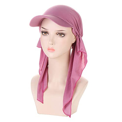 Hijab Scarf for Women Baseball Curved Brim Cap | Soft Breathable Cotton, Lightweight Feel, Adjustable Strap, Curved Brim, Summer Wear, Outdoor Activity, Casual Daily Use - color: 07#_pink