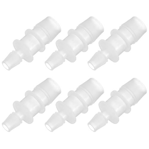 PATIKIL 1/3" to 5/9" 6 Pcs Plastic Hose Barb Fittings, Reducer Tube Fittings Pipe Adapter Union Splicer Joint Kit for Air Gas Water System Liquid Fuel Line Aquarium Tube Pump - size: 1/3"-5/9",(0.77"x1.9")