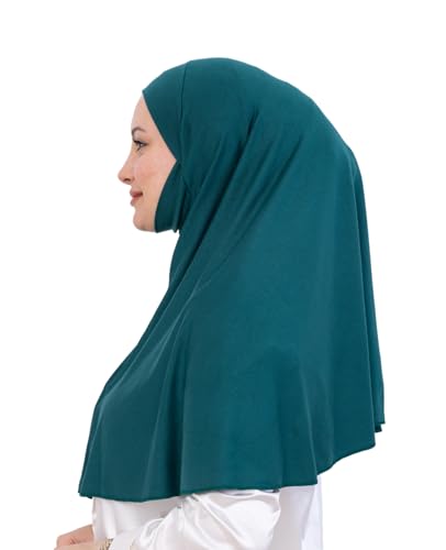 Prien Easy To Wear Hijab For Women, Muslim Instant Turban With Niqab, Islamic Clothes, Soft Scarf For Prayer, Abaya, Khimar - color: Emerald