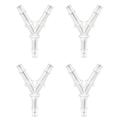 Aquarium Air Pump Connectors, 4 Pcs Y-Shaped Aquarium Air Valve Plastic Barb Equal Y Tee Hose Pipe Connectors Anti-Shedding Fish Tank Adapters Splitter