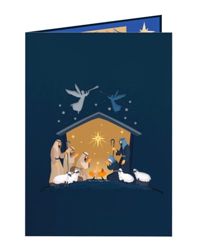 PopLife Nativity Scene 3D Pop Up Card - Handmade Card, Religious Holiday Gift, Blank Christmas - color: Nativity Scene