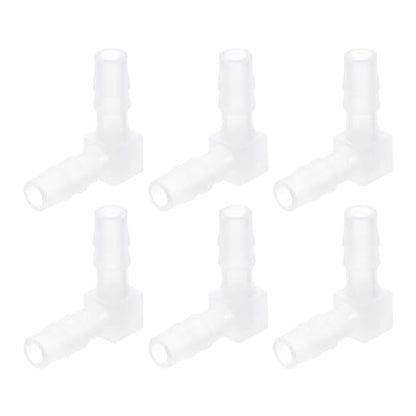 uxcell 1/4" 90 Degree Elbow Hose Barb, 6pcs L-Shaped Aquarium Air Valve Connector Tubing for Fish Tank Pond Air Line - size: 0.25 Inch