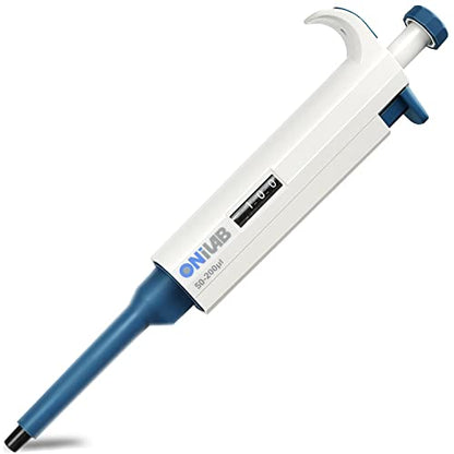 ONiLAB Single Channel Adjustable Pipettor, Micropipette 50-200μL | Ergonomic Design,Clear Volume Display,Adjustable Volume Control,Precise Liquid Handling,Autoclavable - size: 50-200ul