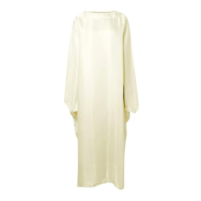 Muslim Dress Women One-Piece Prayer Dress Long Robe Long Sleeve Maxi Kaftan Dresses Islamic Clothes Set - color: Beige