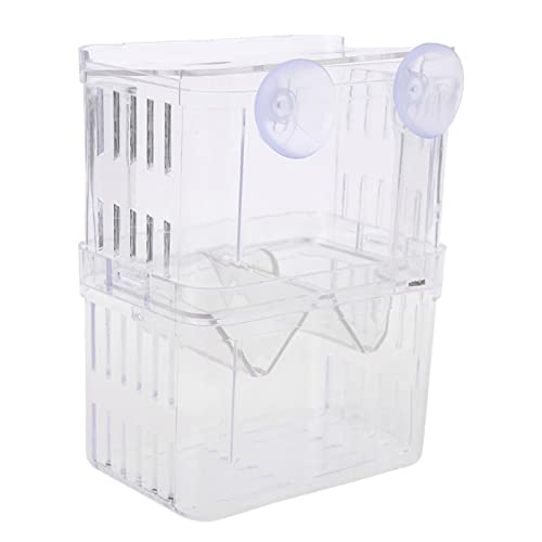 Clear Double Layer Fish Breeding Isolation Box for Aquarium, Small Fry Hatchery Incubator with Suction Cups, Protects Newborn Fish