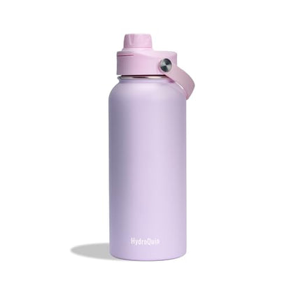 32 oz Insulated Water Bottle Pink Stainless Steel Flask | Keep Cold 24 Hours Hot 12 Hours - Leakproof Twist Spout Lid & Flex Handle - No Straw Metal Water Bottle for Yoga & Fitness - color: Rose Quartz