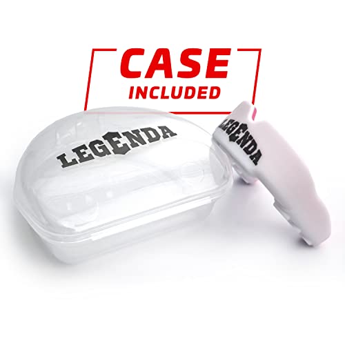Legenda Sports Mouthguard for Kids (w/Case), Professional Mouthguard for Boxing, MMA, Karate, Football, BJJ, Martial Arts, Rugby, Lacrosse, Hockey (White/Pink) - color: White-pink