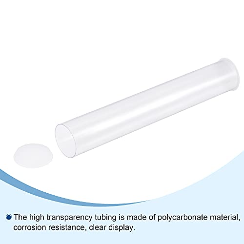 MECCANIXITY Clear Storage Tube Small Plastic Round Tubing with Caps Rigid Bottle Container 41.6x43x300mm/12 Inch Length for Item Stored - size: 41.6x43x300mm