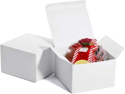 MESHA 6x6x4 White Gift Box 50 PC Gift Boxes with Lids for Presents - color: White 6x6x4, size: 1 Count (Pack of 50)