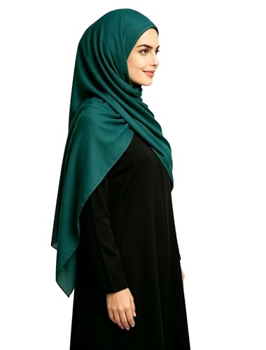 Lina & Lily Non-see-through Premium Jersey Maxi Hijab Head Scarf Wrap for Muslim Women - color: Dark Teal