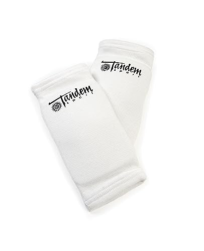 Tandem Sport Volleyball Elbow Pads - Volleyball Pads for Floor Burns and Bruises - Non-Bulky Volleyball Elbow Pads - color: White
