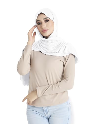 Premium Jersey Hijab Scarf for Women - Muslim Head Scarf - color: White