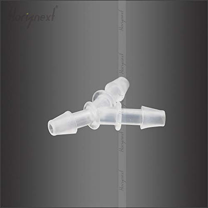1/8" Polypropylene Y-Shaped 3-Way Barbed Hose Fitting, 4 Pcs | Y-shaped design splits one inlet into two angled outlets for air hoses and water pipes; supports routing and repair projects - style: 4pcs, 1/8" O.D.