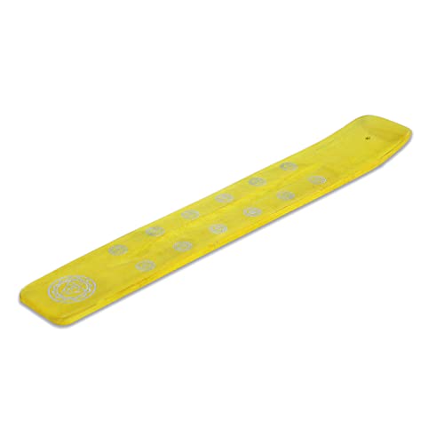 Bless-International Traditional-Handmade-Burner Wooden-Incense-Stick-Holder Ash-Catcher-Stand for-Aromatherapy-Meditation-Yoga (Positivity Yellow) 10 Inches, Pack of 2 - color: Positivity Yellow,10 Inch, size: Two Holders