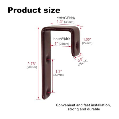 4 Pack Bunk Bed Ladder Hook, Inside 1" Kids Bunk Bed Replacement Hardware, Brown PVC Metal Loft Bed Ladder Hooks, Camper/Rv Bunk Ladder J Hook Brackets with 2 Size Screws (4 Pcak, Brown) - color: Coffee, size: 4 Pack