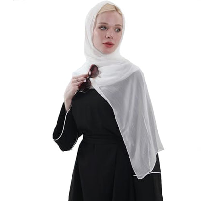 Women Hijab Chiffon Head Scarf Lightweight Shimmer Scarves Crepe Wedding Shawls and Wraps for Evening Dresses Shiny - color: White 14#