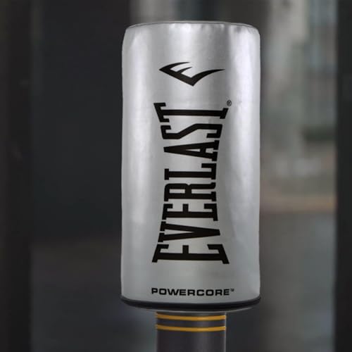 Everlast Powercore Free Standing Indoor Rounded Heavy Duty Fitness Training Punching Bag for Home Gym Strength Boxing Workout Exercise, Silver