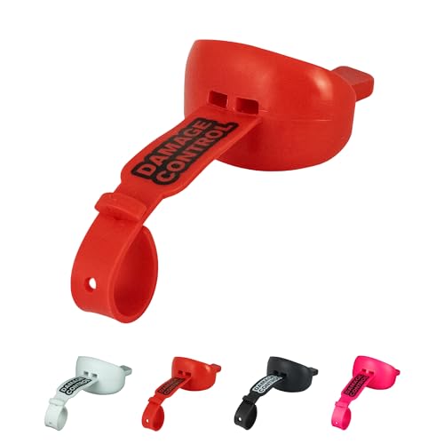 DAMAGE CONTROL Pacifier Football Mouth Guard – Permanent Strap – Red | Youth Football Mouthpiece, No Boiling, Breathable Design, Protects Lips & Teeth, Works with Braces - color: Red