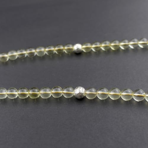 Muslims Islamic Dhikr Tasbeeh Tasbih Prayer Beads, 99 Crystal Citrine Yellow Quartz Beads with Tassel