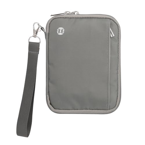 WALNEW Passport Holder Family for 4, RFID Blocking Travel Wallet Women Men, Lightweight Zipper Document Organizer Pouch Bag Credit Cards Case Cover for Travelling - color: Gray, size: 4 passports