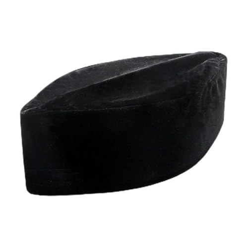 OhMill African Kufi Hats for Men Muslim Hats for Men Black Kufi Hat Muslim Prayer Topi Cap Foldable Velvet Hat