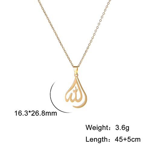 VASSAGO Allah Necklace for Women Stainless Steel Islamic Muslim Pendant Islam Eid Gift Religious Charm Jewelry - color: gold allah necklace