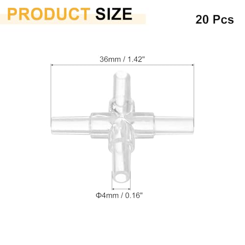 uxcell 20Pcs Aquarium Air Valve Connector Non-Return Valves for 4mm Clear | Plastic Inline Tubing L-shaped, Fish Tank Pond Air Line, ID Airline Tubing