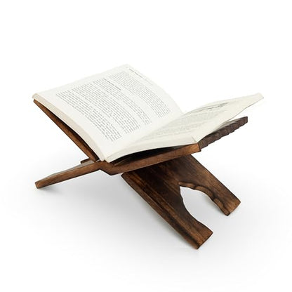 Beautiful Handmade Wooden Prayer Book Display Stand Holder Rehal for Religious Holy Books The Bible Quran Geeta Foldable Book Rest Traditional Living Room Home Decor Accents 12 (L) x 5 (W) Inches