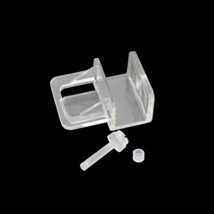 4PCS Transparent PC Plastic Aquarium Lid Clips with Screw Mesh Panel Anti Escape Fixing Clamp Suitable for 0.8 Inch Aquarium Glass Wall