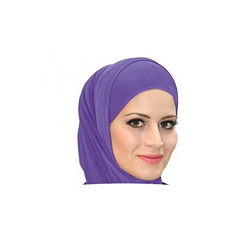 purple Al Ameera Muslim Hijab Lycra Amira 2 piece Hood & Hijab Tube Underscarf Cap