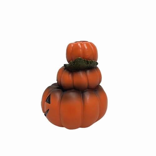 HOSLEY Resin Backflow Incense Cone Burner Holder, Pumpkins Decor Statue 4.72" High with 20 Pieces of Dragon Blood Backflow Incense Cones - color: Pumpkins
