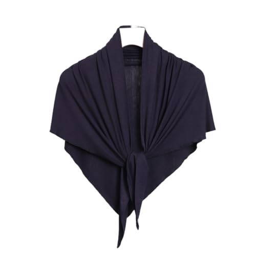 Soft Modal Lightweight Triangle Scarf Shawls Hijab for Muslim Ramadan Women Turban Headwrap Scarves - color: Navy