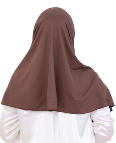 Prien Instant Hijab For Women, Muslim Long Scarf, Undercap Turban Set, Turkish Islamic Clothing, Prayer Clothes For Abaya - color: Brown