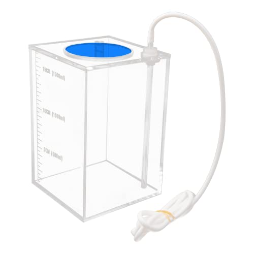 Aquarium Choice Acryli Made Liquid Storage Bucket Dosing Pump Reservoir Container (4.25 * 4.25 * 6.5 Inch;1500ml/1.5L（Blue Version) - size: 4.25*4.25*6.5 Inch;1500ml/1.5L（Blue)