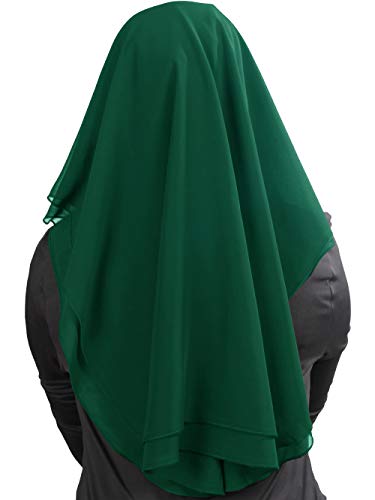 MyBatua 3 Layers Saudi Niqab In Breathable Georgette, Wholesale Price, 1pc Face Veil NQ-003 - color: Dark Green