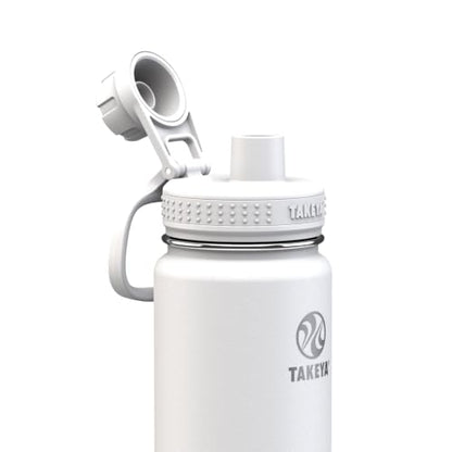 Takeya Actives Stainless Steel Water Bottle, Insulated Spout Lid, Keeps Drinks Cold 24 Hrs, Leakproof, Durable, Dishwasher Safe, Ideal for Gym, Travel, Fits Most Cup Holders, 24 oz/Arctic - color: Arctic, size: 24 Ounces