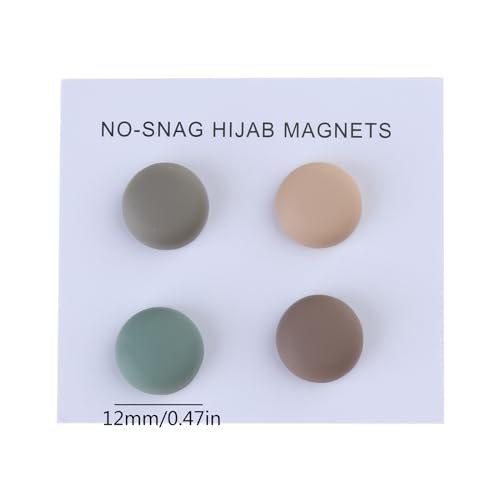 4 Pieces Hijab Magnet Pins for Women Clothing for Scarf Multi-Use Round Clip for Women Scarves No Hole Pins Brooch
