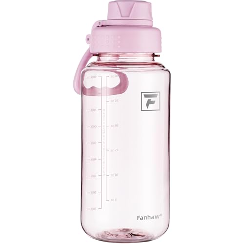 Fanhaw 32 oz Clear BPA-Free Tritan Water Bottle with Fast-Flow Spout Lid, BPA-Free & Leak-Proof Wide-Mouth Reusable Bottle for Gym, School & Office, Back to School Essentials (Cherry Blossom) - color: Cherry Blossom