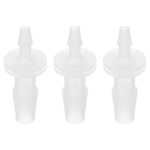 PATIKIL Hose Barb Reducer, 3 Pcs 1/4" to 1/8" Hose ID Connectors Joint Plastic Pipe Fitting Splicer Mender Union Adapter for Air Water Fuel Gas Aquarium, White - size: 1/4" to 1/8"