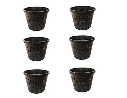 PondH2o 8" (20cm) Round Water Garden Pond Aquatic Plastic Slotted Mesh Plant or Flower Baskets | Value 6 Pack, Plastic Planting Pots for Ponds, Aquariums, Aquaponics, Hydroponics