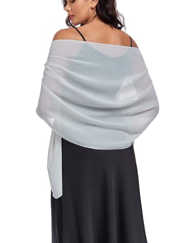 Shawls and Wraps Soft Chiffon Scarve Scarf For Evening Party Dresses Wedding Stole - color: Silver