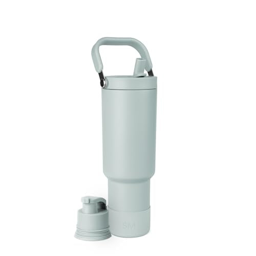 Simple Modern Tumbler with Handle, Water Jug | 40oz | Green | Trek Pivot Insulated Stainless Steel Water Bottle | Interchangeable Straw & Chug Lid, Cupholder Friendly | Sea Glass Sage - color: -Sea Glass Sage, size: 40 Ounces