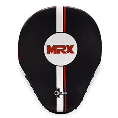 MRX Gel Tech Boxing Hook & Jab Pads MMA Focus Punching Mitts Training Thai Kick Strike Shield Curved Black/White - color: Black/Red