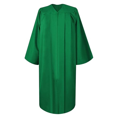Matte Choir Robe Unisex for Church & School Graduation - color: Emerald Green, size: 48