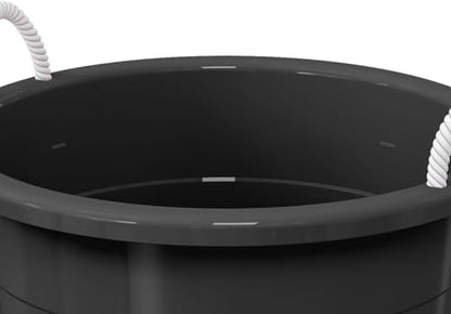 17-Gallon Plastic Storage Bucket with Rope Handle, Multi-Purpose Bucket (Black)