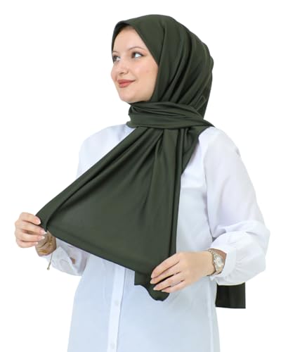 Prien Hijab For Women Muslim Lightweight Scarf Head Scarves For Girls Islamic Long Headscarf Chiffon Shawl Prayer Set Ramadan - color: Khaki