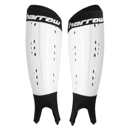 Harrow Probot Shin Guards White | High-Impact Protection for Field Hockey, Lacrosse & Ice Hockey | Lightweight, Breathable, & Durable Design | Available in Small, Medium, Large