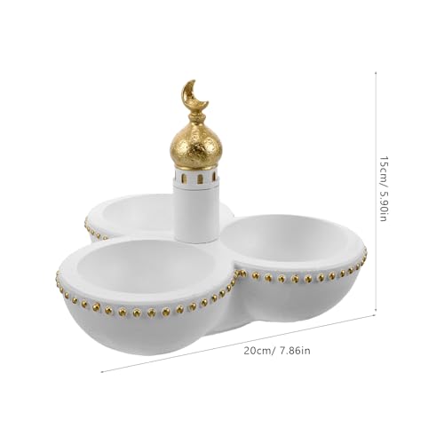 Ciieeo Eid Mubarak Candy Plate: Ramadan Serving Tray Muslim Islamic Dessert Trays Pastry Food Storage Container Display Holder for Party